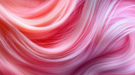 Flowing pink and red hair close-up high-contrast artistic abstract