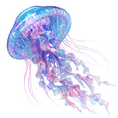 Fototapeta premium Captivating jellyfish swimming in ocean waters nature scene underwater view