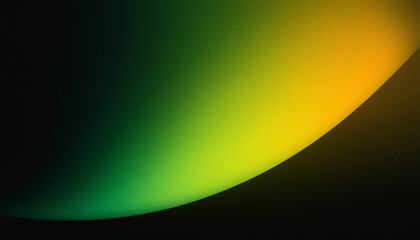 Dark green, yellow and black abstract background, grainy texture and glowing gradient shapes.