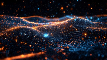 Abstract Blockchain-Inspired Background with Translucent Geometric Patterns