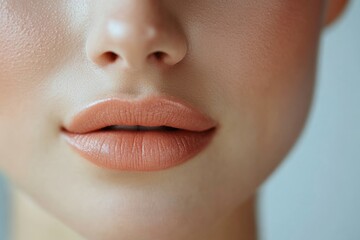 Lips softly pressed together create an elegant and serene expression Generative AI