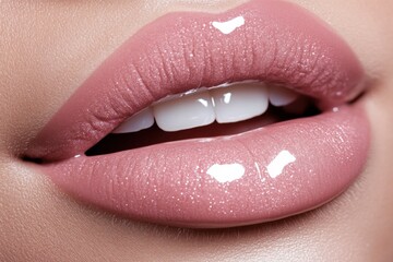 Lips softly pressed together in a mood of elegance and allure Generative AI