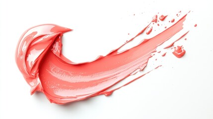 Coral paint splash against a white background, trendy and summery, ideal for seasonal projects.