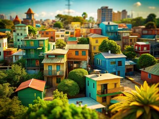 Fototapeta premium Palermo Chico Buenos Aires Architecture, Tilt-Shift Photography, Old Houses, Green Trees, Argentina