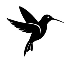 Fototapeta premium vector illustration of black hummingbird icon in white backgrourd