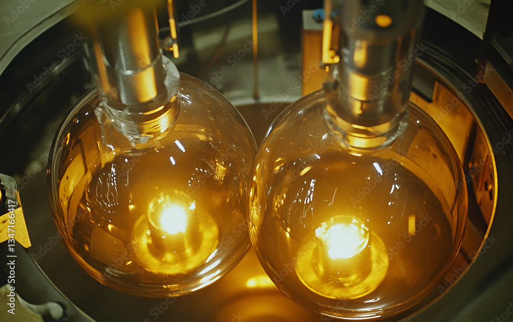 Aufkleber close-up of plutonium metal manufacturing process in a lab generative ai