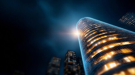 skyscrapers at night