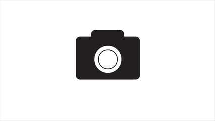 Abstract camera icon simple on white background.