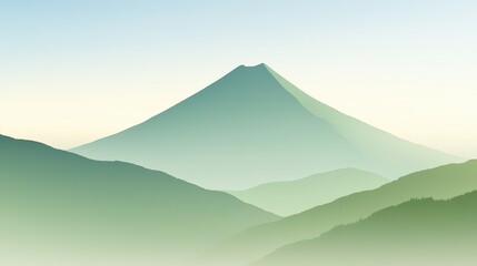 Fototapeta premium Serene Mt Fuji Sunrise with Japan Landscape Background.