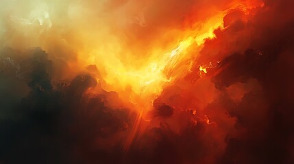 Abstract fiery nebula sky, possibly for a space background, or a surreal cosmic scene