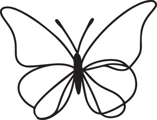 Butterfly Continuous Line Art Vector