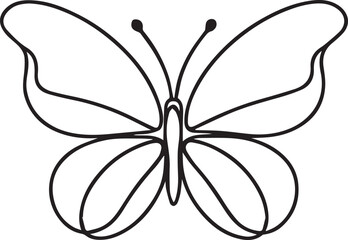 Butterfly Continuous Line Art Vector