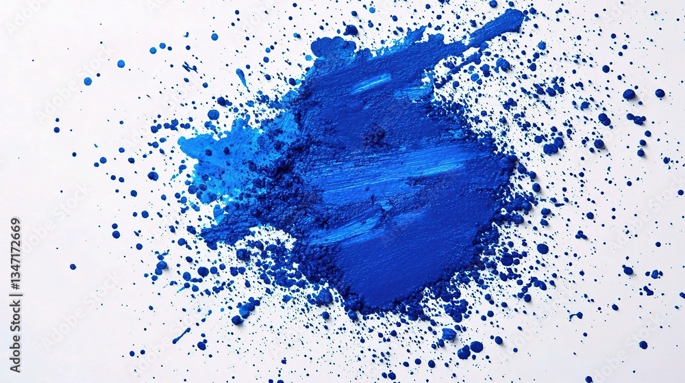 Poster bold blue paint splash on canvas with vibrant artistic expression