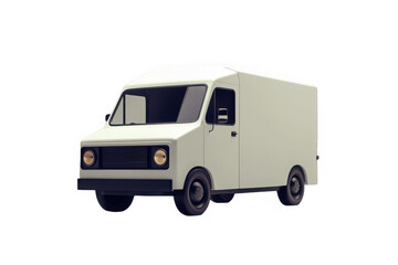 Obraz premium Sleek White Delivery Van in Neutral Studio, isolated on transparent background