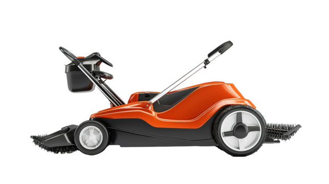 Compact foldable lawn mower holder for efficient garden storage - outdoor product showcase