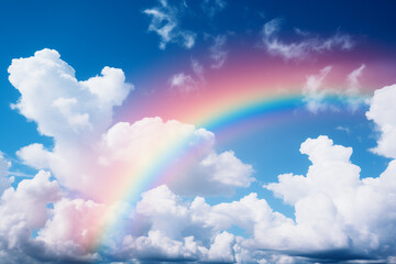 splendor of a vibrant rainbow gracefully curving through heavens, embodying ethereal essence of optimism, astonishment, and enchantment of celestial marvels
