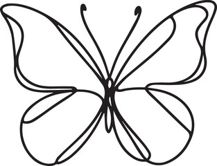 Butterfly Continuous Line Art Vector