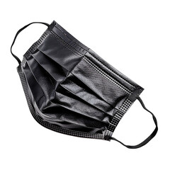 Naklejka premium Highquality Black Disposable Face Mask with Ear Loops, Protective Gear for Health and Safety
