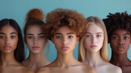 Obraz premium Diverse Faces in Harmony: A Celebration of Multicultural Unity and Shared Humanity