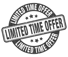 limited time offer stamp. limited time offer label. round grunge sign