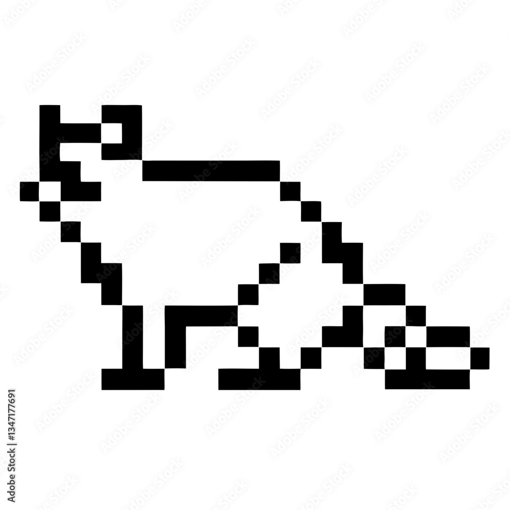 Poster pixelated digital fox. a minimalist image of a fox in a pixel art style, perfect for various design 
