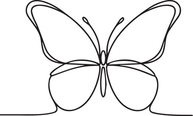 Butterfly Continuous Line Art Vector
