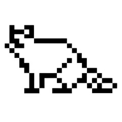 Pixelated digital fox. A minimalist image of a fox in a pixel art style, perfect for various design projects.