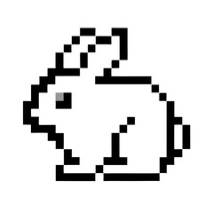 Obraz premium a cute rabbit illustration in a pixelated style, perfect for digital designs and retro projects
