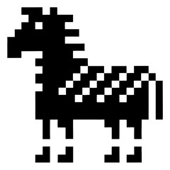 pixelated zebra silhouette image