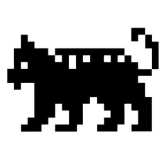 Obraz premium a pixelated cat silhouette. A playful and simple illustration of feline form, perfect for digital design needs.