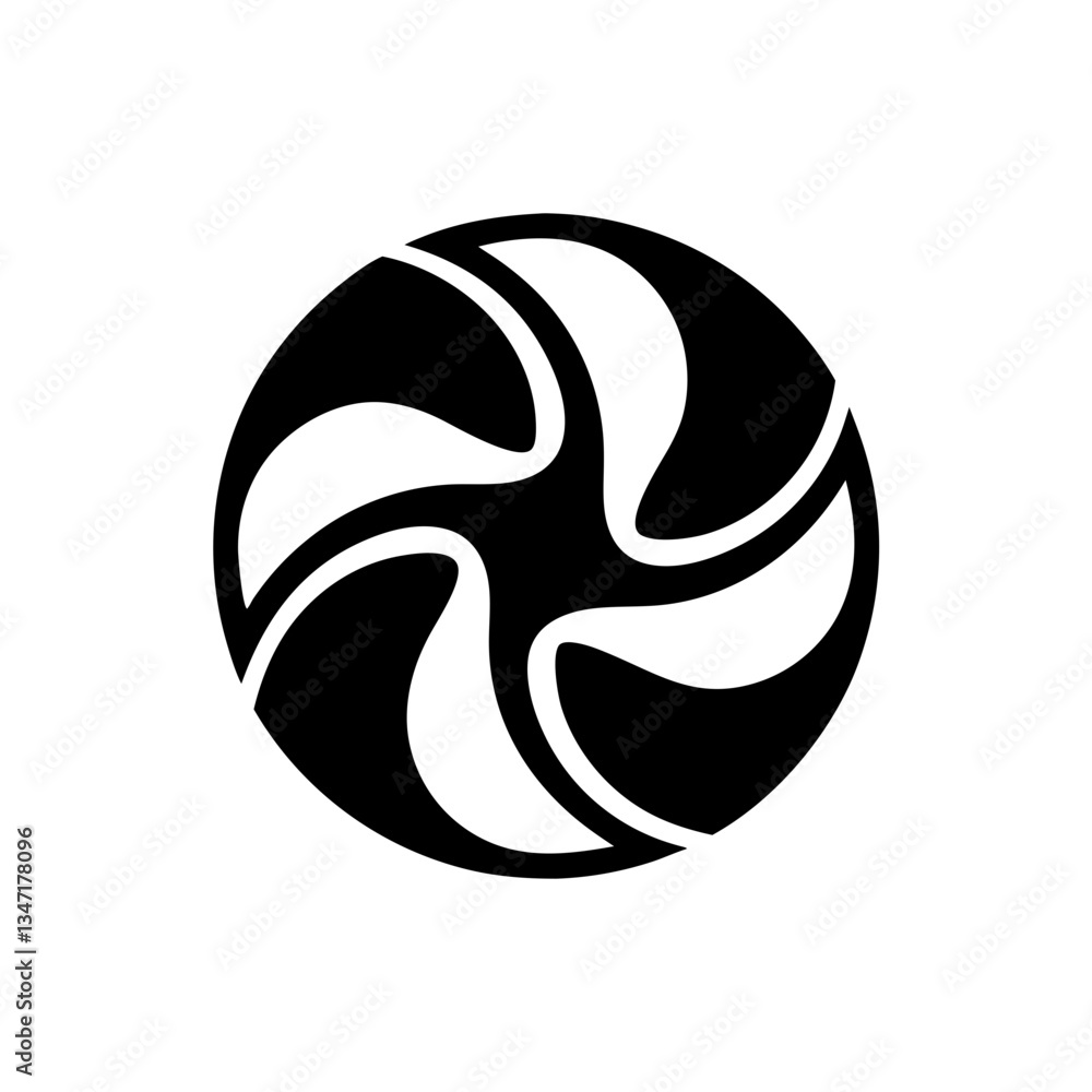 Poster a stylish and minimalistic logo featuring a geometric design with swirling elements. the logo's eleg