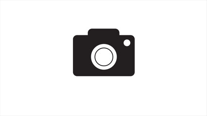 Abstract camera icon, simple camera icon on white background.