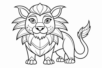 coloring page line art black silhouette vector