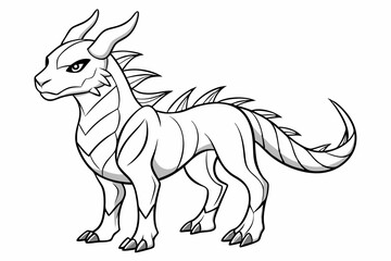 coloring page line art black silhouette vector