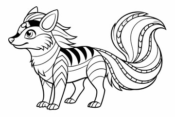 coloring page line art black silhouette vector