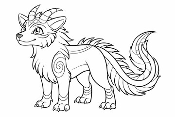 coloring page line art black silhouette vector