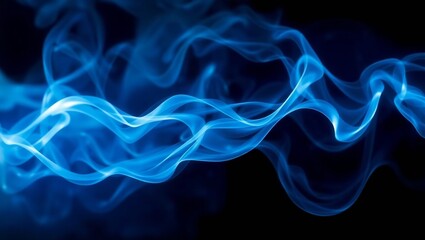 Fototapeta premium Blue and purple smoke flowing smoothly on a black background, ai generated