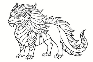 coloring page line art black silhouette vector