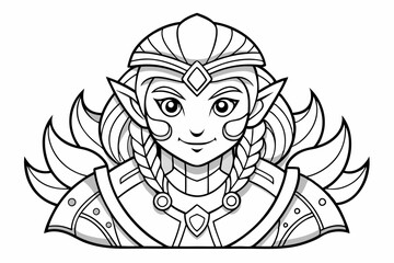 coloring page line art black silhouette vector