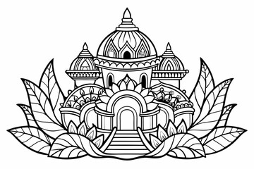 coloring page line art black silhouette vector