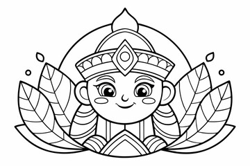 coloring page line art black silhouette vector