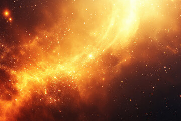 Fototapeta premium Bright orange nebula surrounded by twinkling stars, a stunning cosmic display.