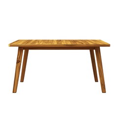  Wooden Dining Table with Teak Wood and Sturdy Legs for Outdoor Spaces PNG file isolated on transparent background ,cut out, clipping path, close up, high quality
