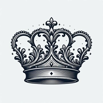 recommend clip art: Ornate Royal Crown Inked Majesty