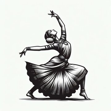 Graceful Indian Dancer in Motion