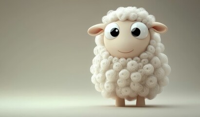 Whimsical Pastel Sheep Character Perfect for Artistic Projects