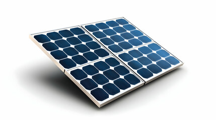 Blue Solar Panel Modules on White Background