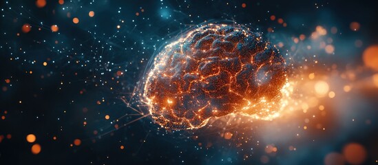 A digital representation of a burning brain