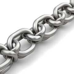 Obraz premium Metal chain link close-up on white background