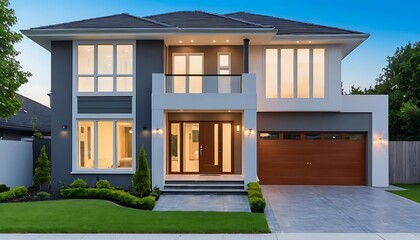 Stunning Close Up View of a Modern Luxury House Exterior